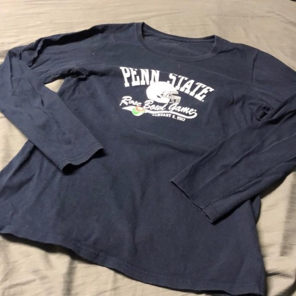 Penn State Womens 2017 Rose Bowl Long Sleeve Tee Shirt Navy Blue Small